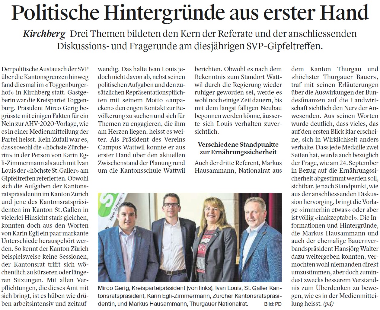 Politische Hintergründe aus erster Hand (Dienstag, 12.09.2017)