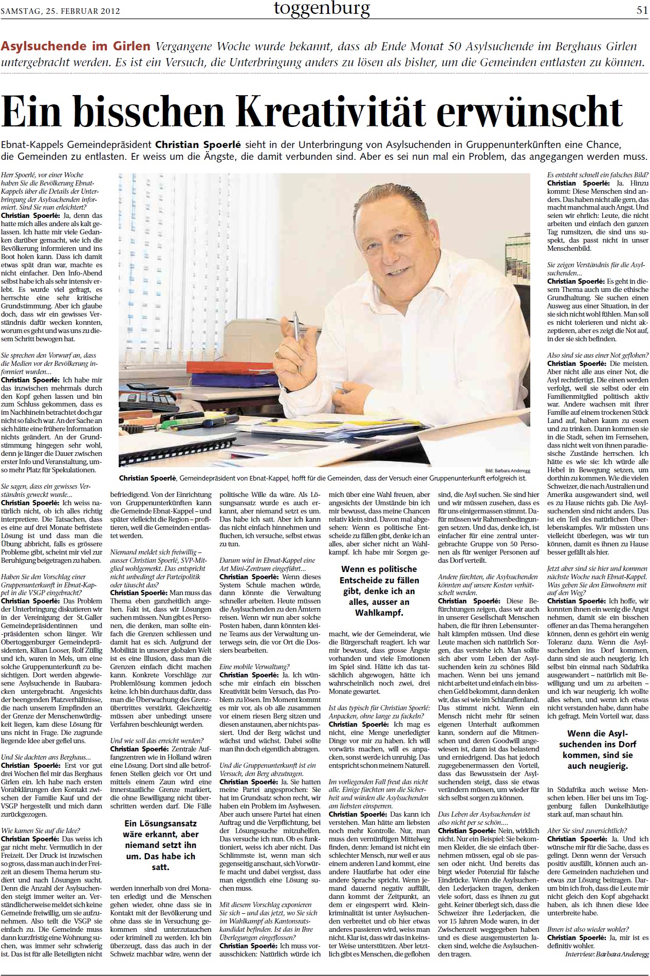 Ein bisschen Kreativität erwünscht (Samstag, 25.02.2012)