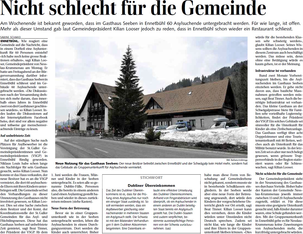 Nicht schlecht für die Gemeinde (Dienstag, 27.03.2012)