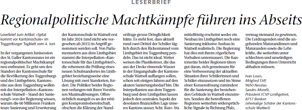 Regionalpolitische Machtkämpfe führen ins Abseits (Dienstag, 18.06.2013)