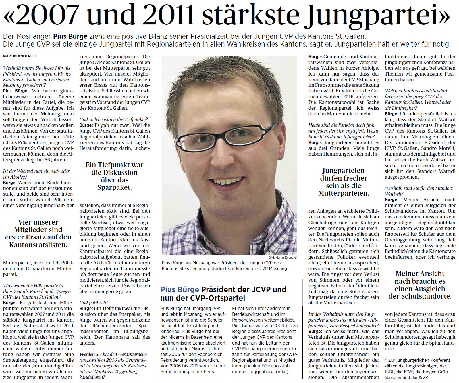 Interview mit Pius Bürge (Freitag, 14.03.2014)