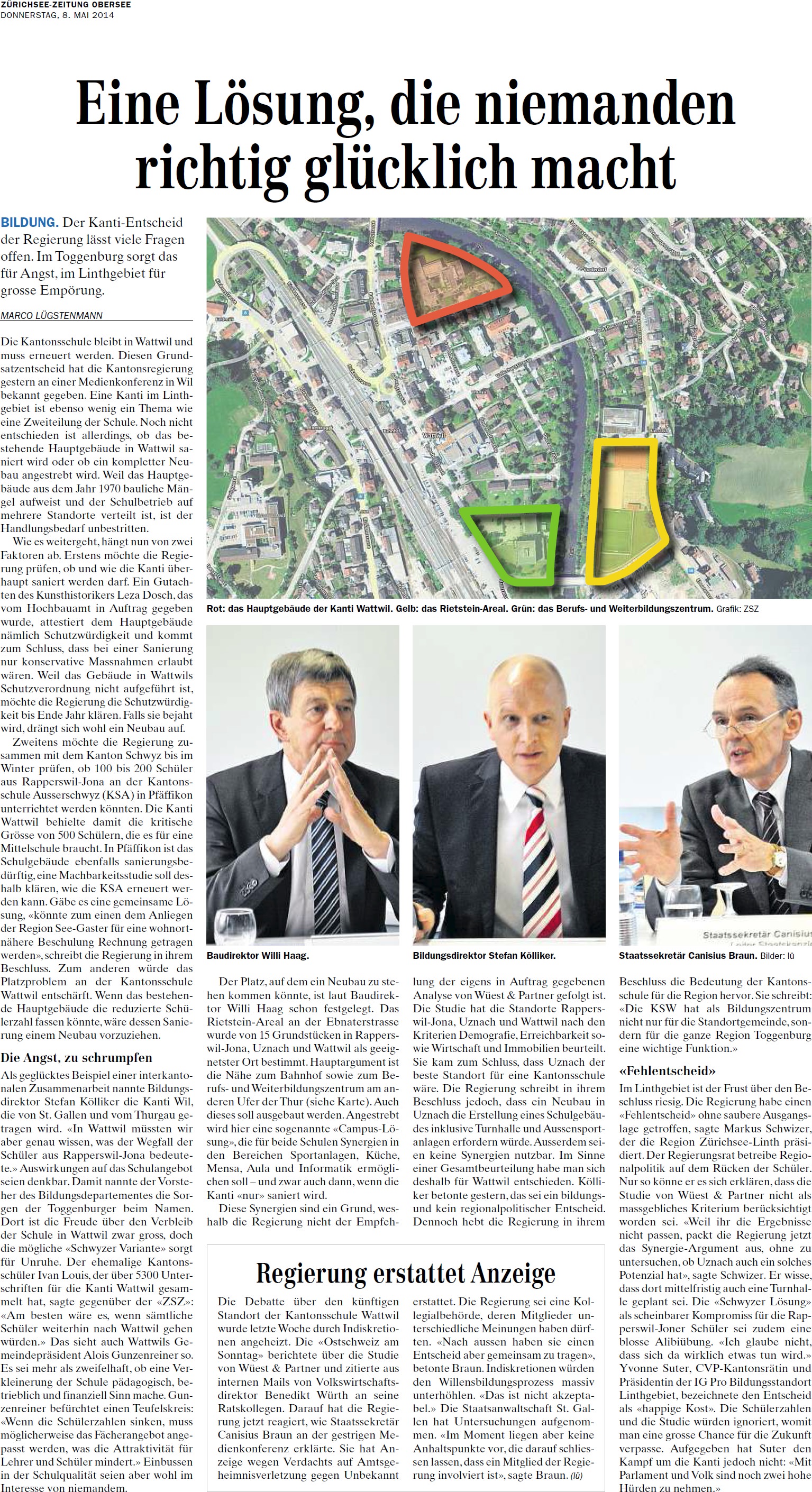 Eine Lösung, die niemanden richtig glücklich macht (Donnerstag, 08.05.2014)