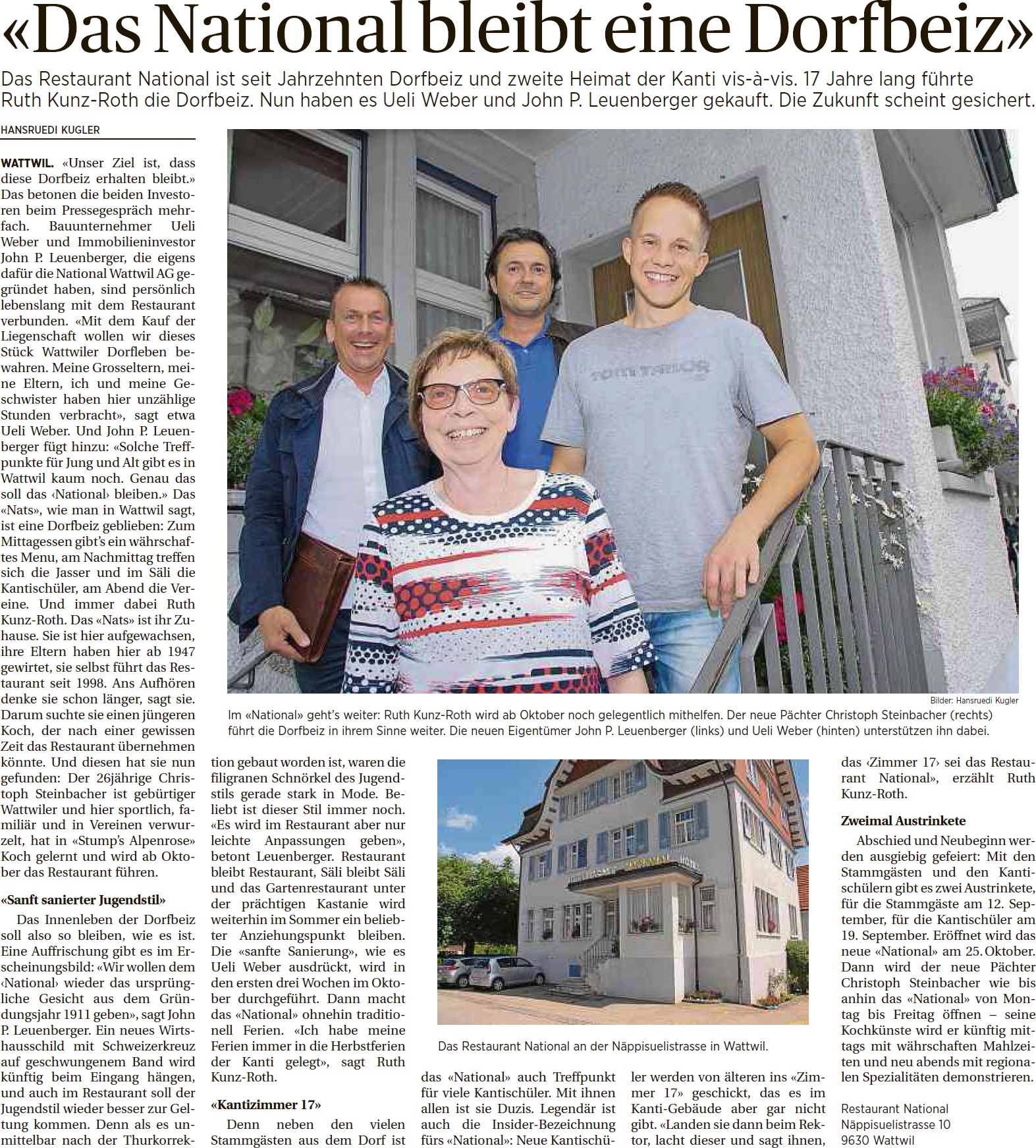 «Das National bleibt eine Dorfbeiz» (Freitag, 04.07.2014)